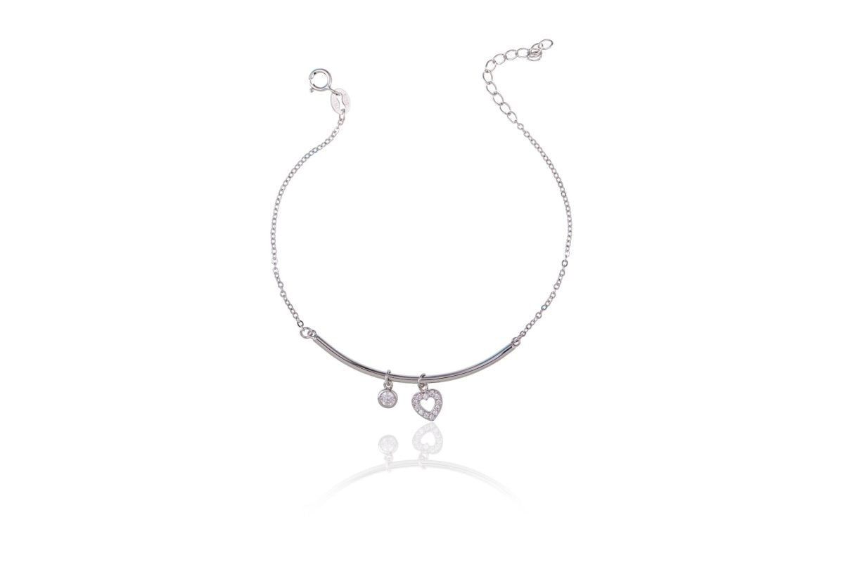 Bracciale in Argento Linea Cuore Brillante