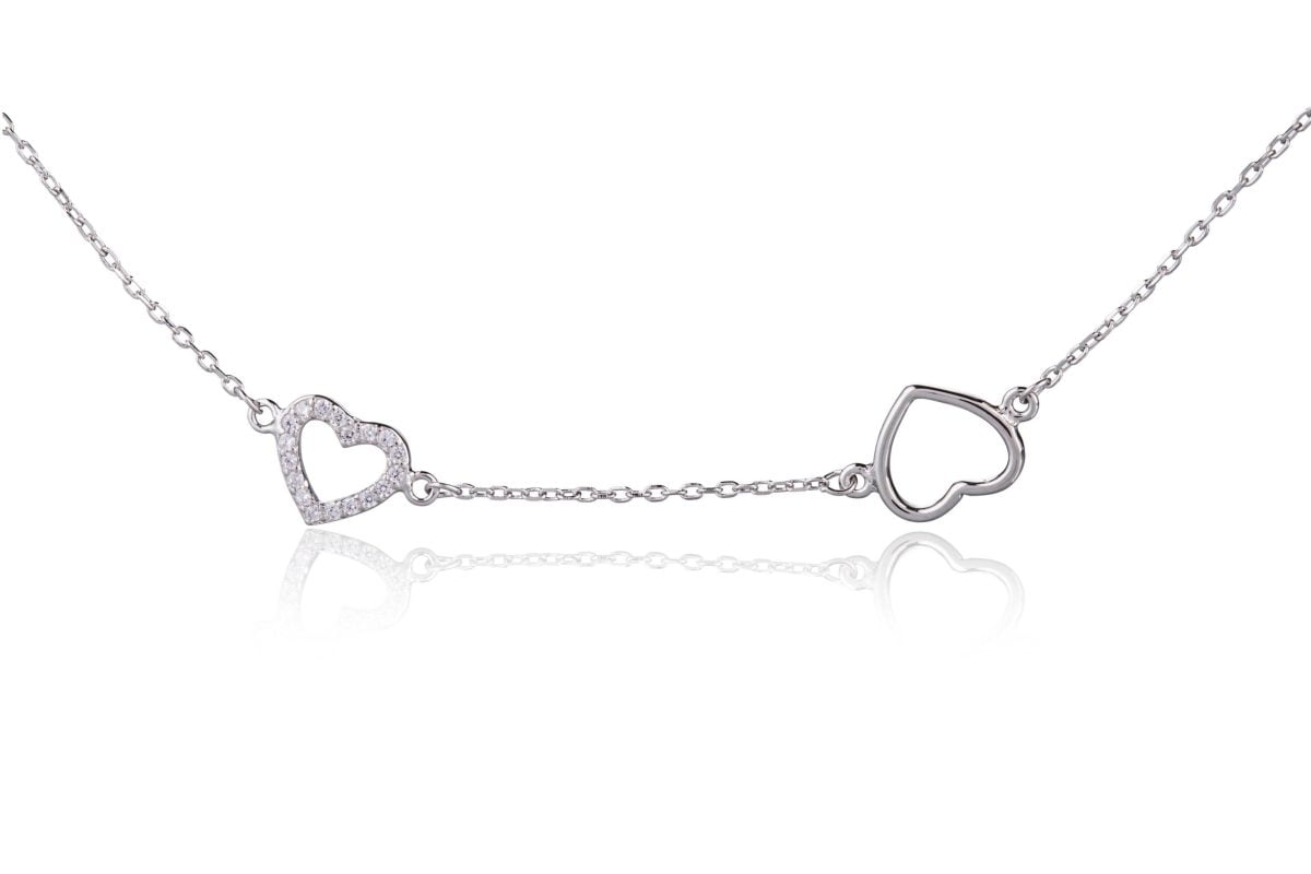 Bracciale in Argento Cuori Brillanti