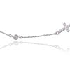 Bracciale in Argento Cuore e Croce Brillante