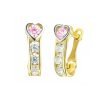 Orecchini Oro Cuore Zircone Rosa Kids Collection