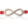 Bracciale in Argento in Corda Rosso Infinity Dorato