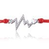 Bracciale in Argento in Corda Rosso Battito Strass