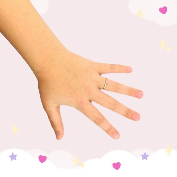 Anello Solitario Kids in Oro e Cubic Zirconia Rosa