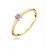 Anello Solitario Kids in Oro e Cubic Zirconia Rosa