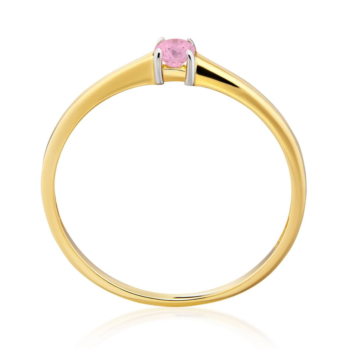 Anello Solitario Kids in Oro e Cubic Zirconia Rosa