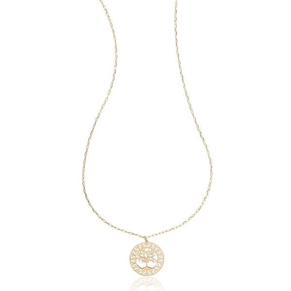 Collana Dorata con Albero della Vita e Meandri