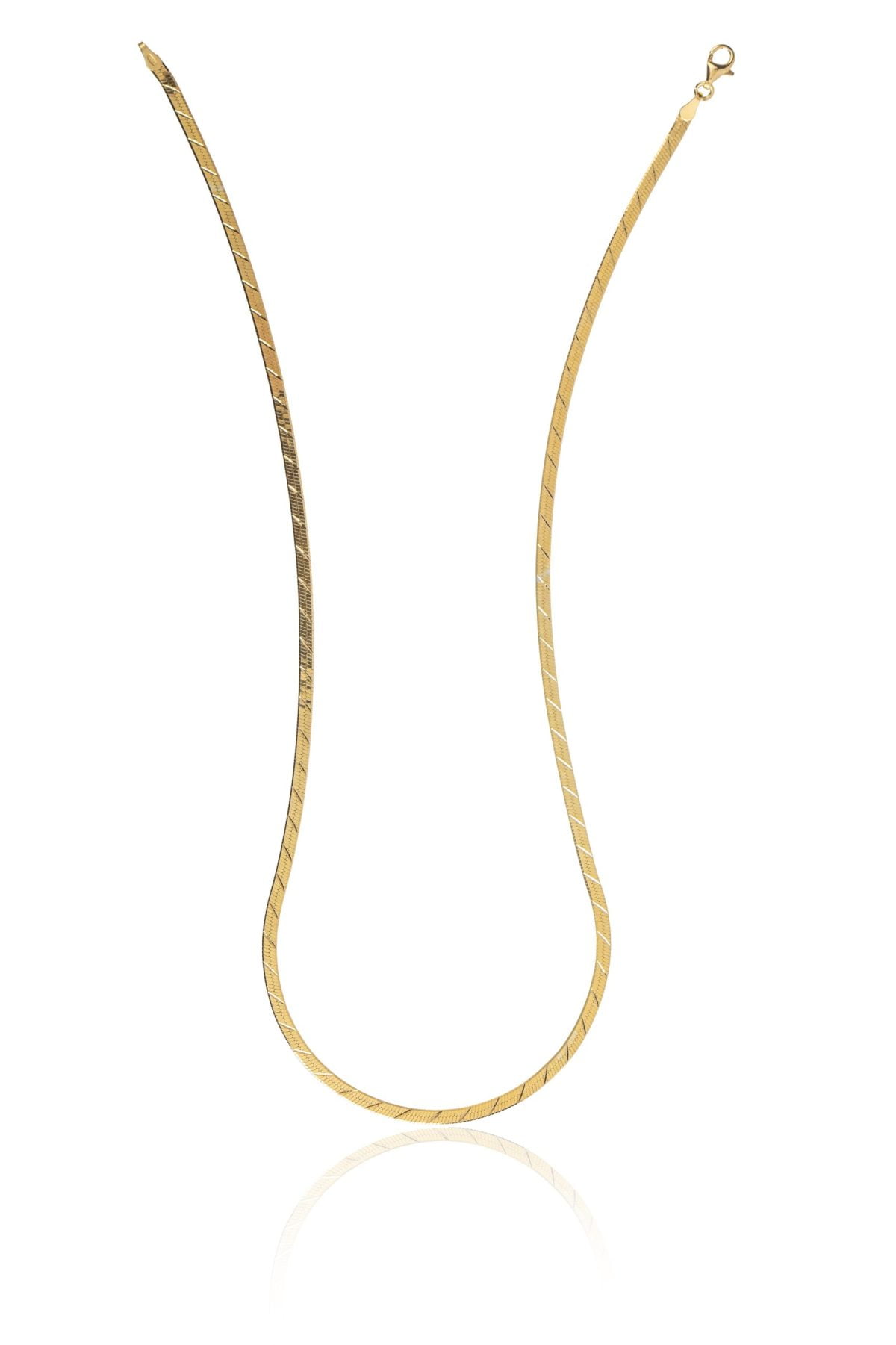 Collana Dorata Catena Piatta Con Disegno 45cm