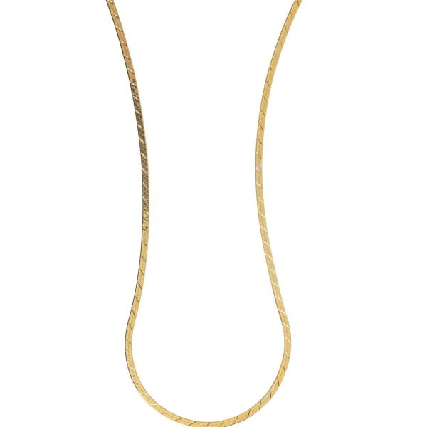 Collana Dorata Catena Piatta Con Disegno 45cm