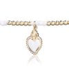 Bracciale con Palline Diamantate Alternate e Cuore