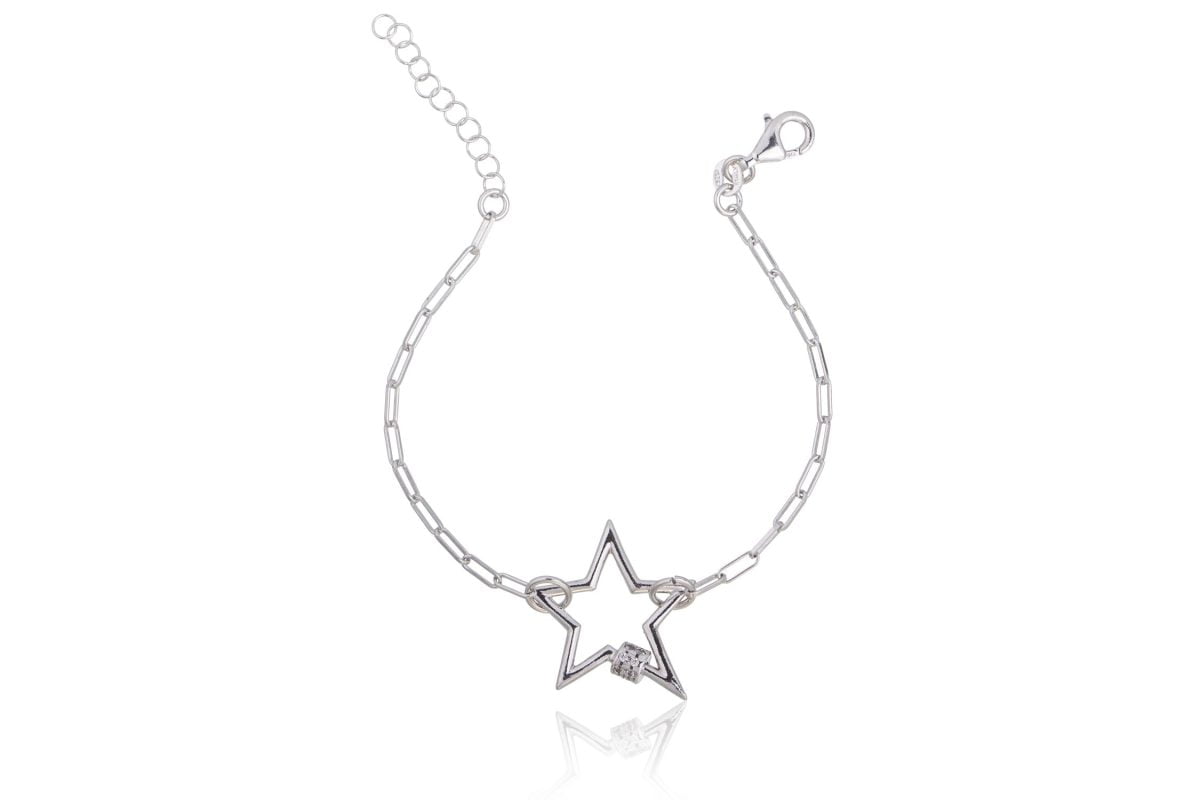 Bracciale Rodiato Choker Stella con Zirconi