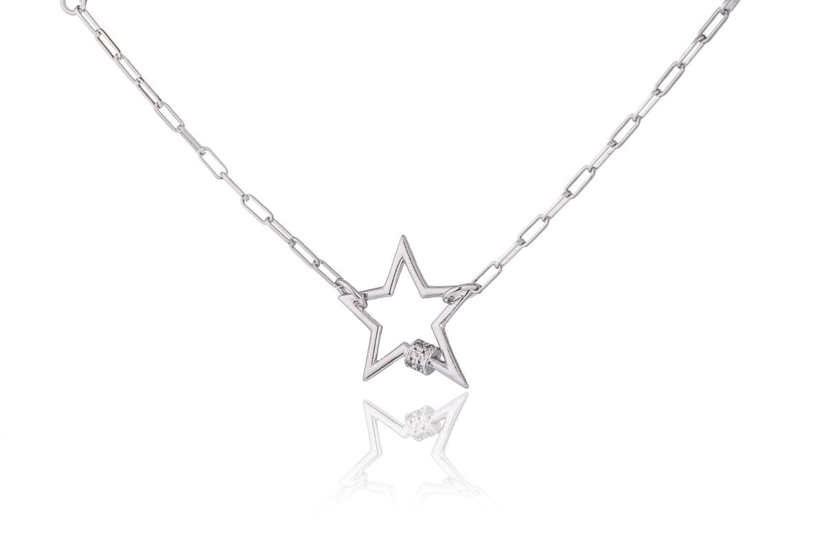 Bracciale Rodiato Choker Stella con Zirconi