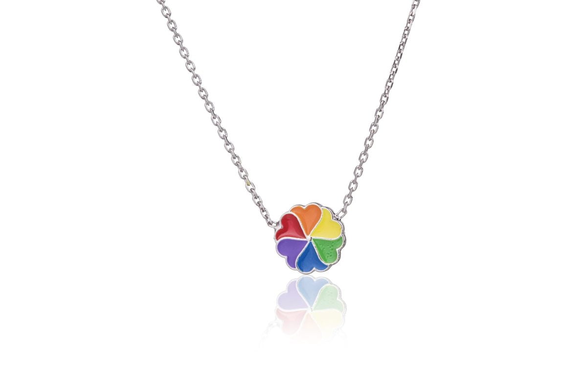 Collana con Fiore Arcobaleno