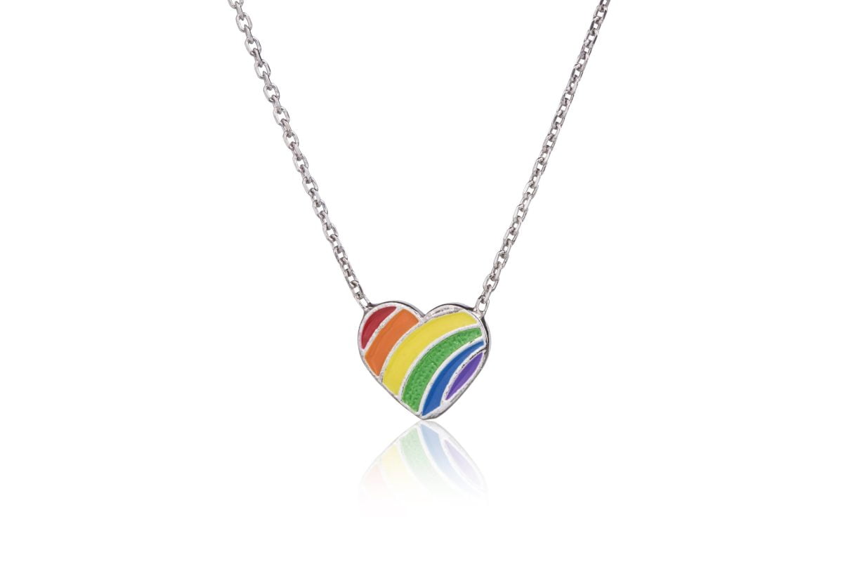 Collana con Cuore Arcobaleno