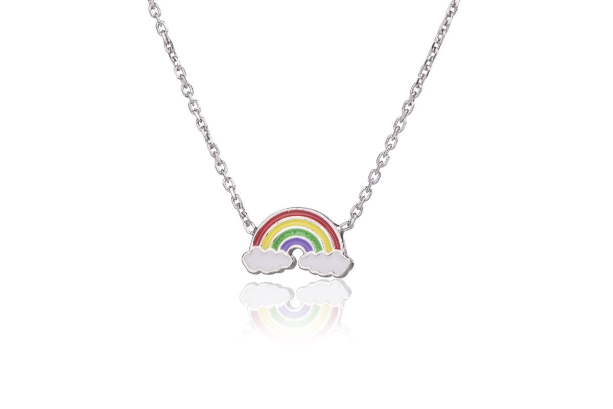 Collana con Arcobaleno e Nuvolette