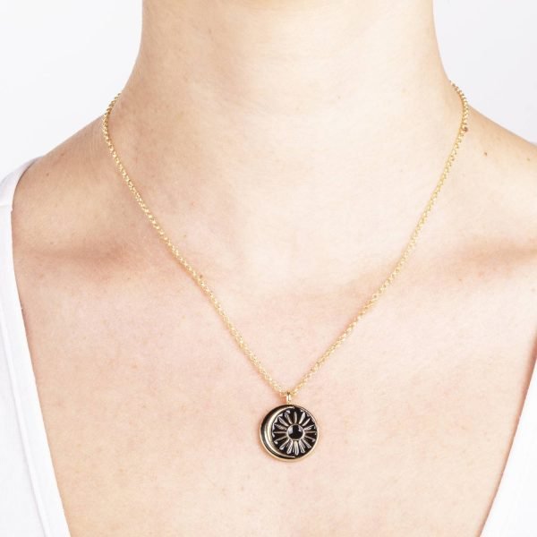 Collana con Sole Smaltato Dorata