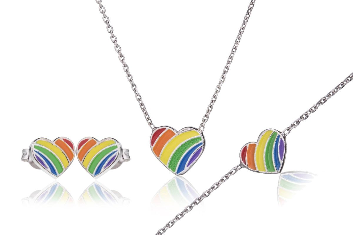 Parure con Cuore Arcobaleno