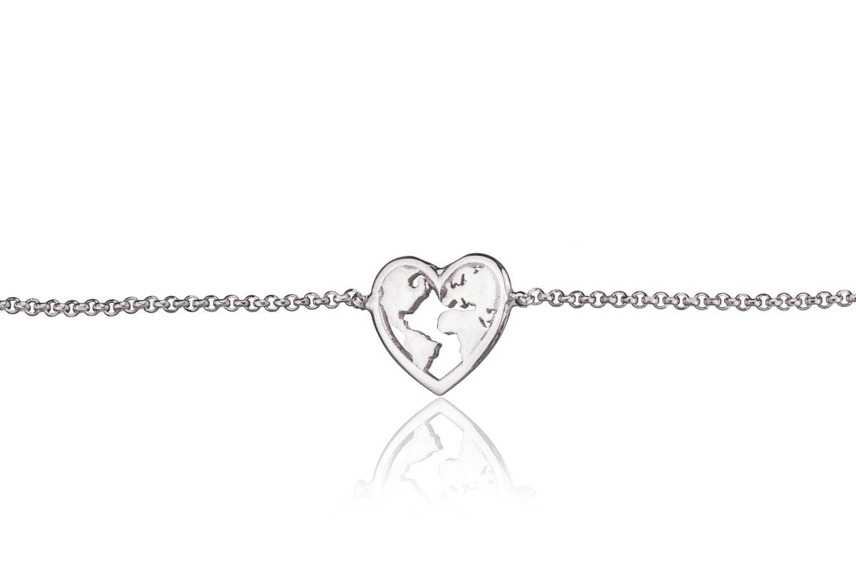 Bracciale con Globo dentro Cuore