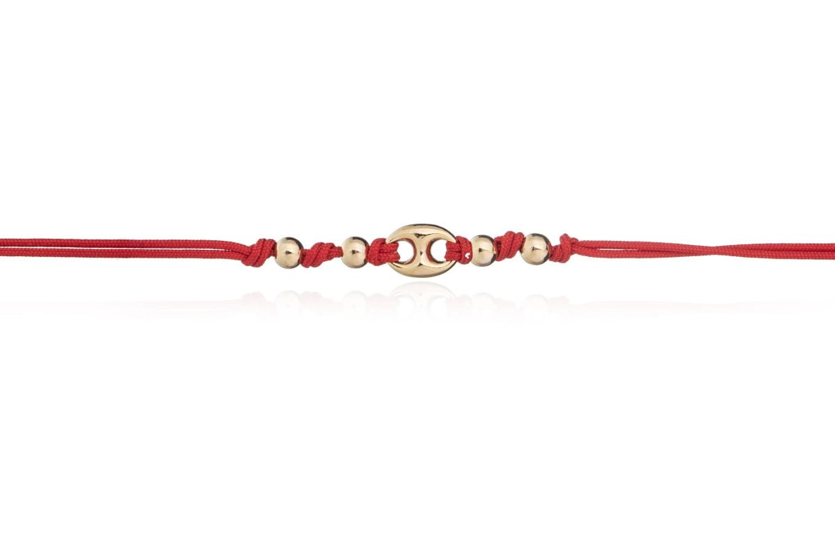 Bracciale Marina Rosso Dorato con Palline