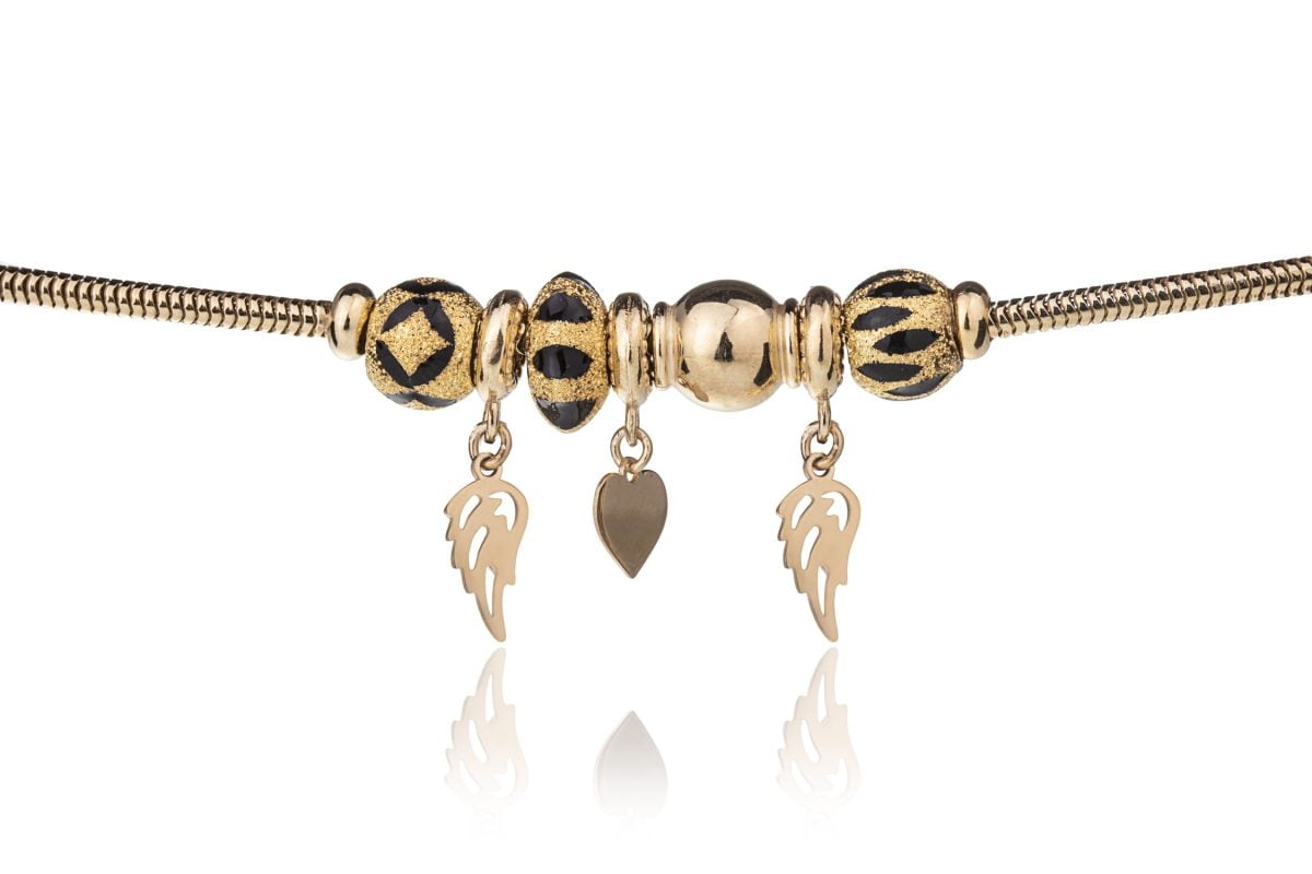 Bracciale Charms con Ali e Cuore