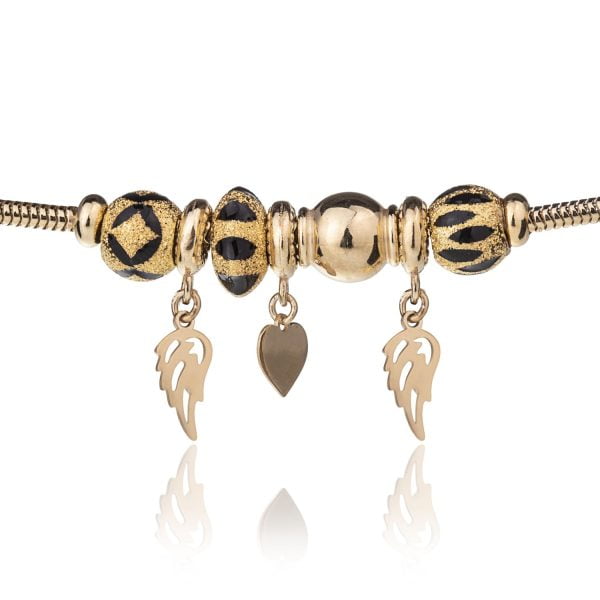 Bracciale Charms con Ali e Cuore