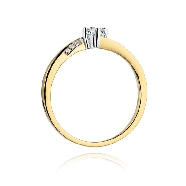 Anello in Oro con Diamante 0,15 ct e 8 Diamanti 0,04 ct