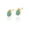 Orecchini in Oro con Smeraldo 0,40 ct e Diamante 0,03 ct