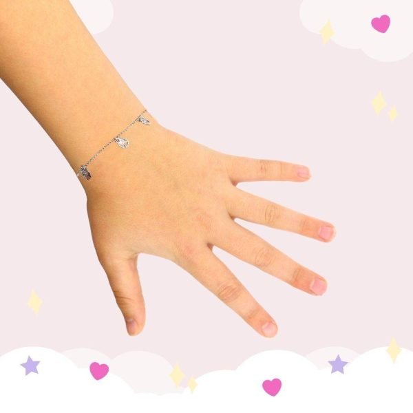 Bracciale con Tre Angioletti e Zirconi Rosa