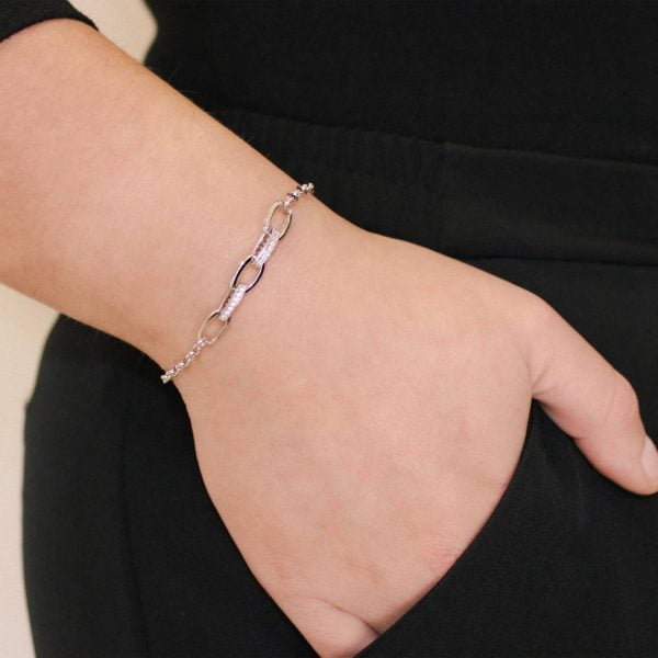 Bracciale Jay con Zirconi Bianchi