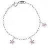 Bracciale con Tre Fiori e Zirconi Rosa