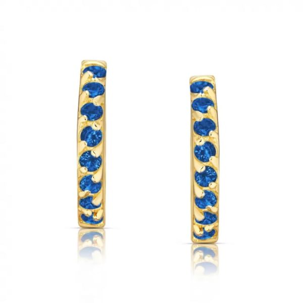 Orecchini in Oro Pavé con Zirconi Blu