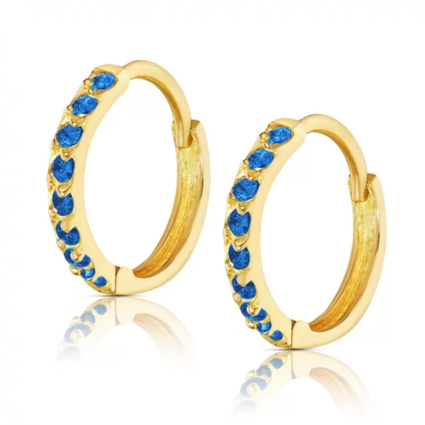 Orecchini in Oro Pavé con Zirconi Blu