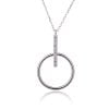 Collana Omega Small Rodiata con Zirconi Bianchi