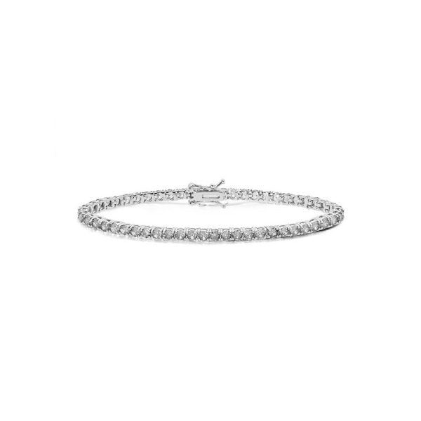 Bracciale Tennis in Argento con Zirconi Bianchi 16cm