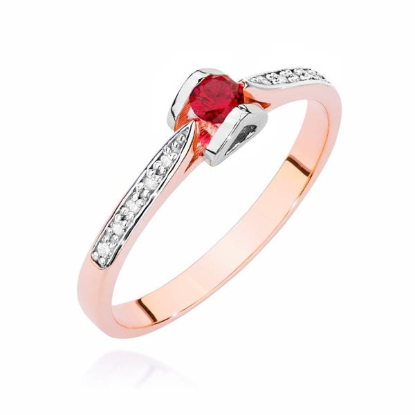 Anello Riviera Dafne in Oro Rosa con Rubino e Diamanti