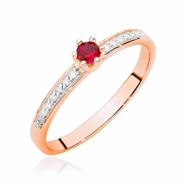 Anello Riviera Dafne in Oro Rosa con Rubino e Diamanti