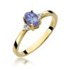 Anello In Oro con Tanzanite 0,40 ct e 6 Diamanti 0,05 ct