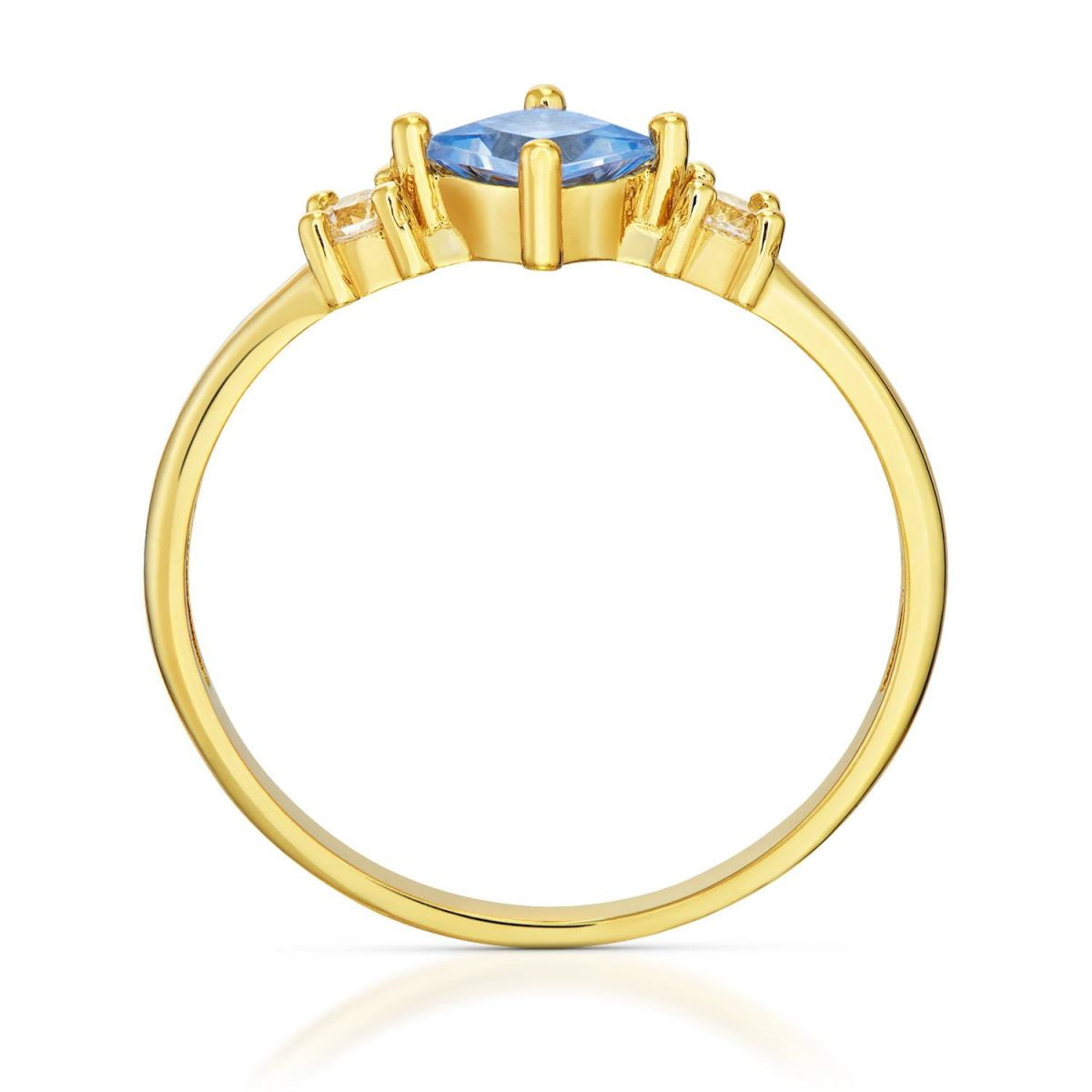 Anello Elsa in Oro con Zircone Blu