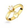 Anello Anna in Oro con Zircone e Cuore Pendente