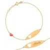 Bracciale in Oro per Neonato con Cuore Smaltato e Cuore Sagomato Kids Collection