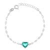 Bracciale Crystal Heart Rodiato con Zircone Verde