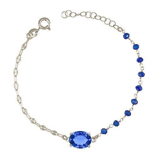 Bracciale Dalia Rodiato con Zirconi Blu