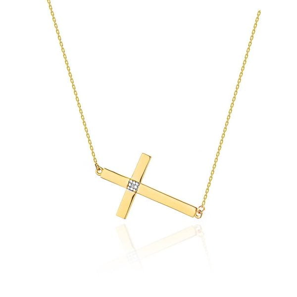 Collana in Oro Cross con Diamanti