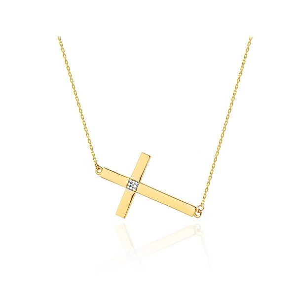 Collana in Oro Cross con Diamanti