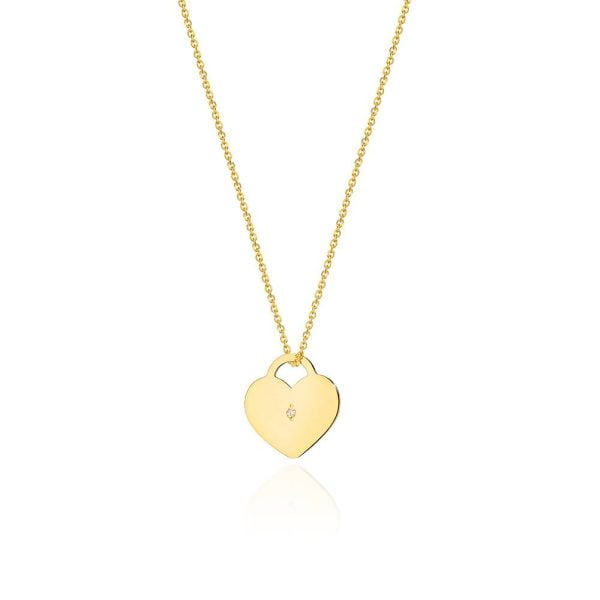 Collana in Oro Pendant Heart con Diamanti