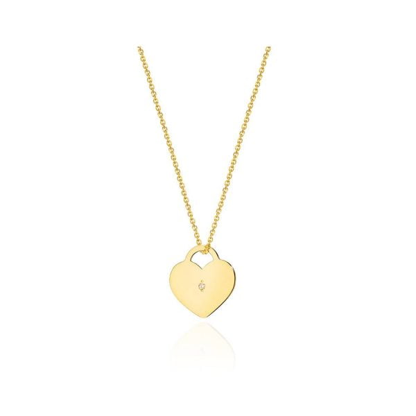 Collana in Oro Pendant Heart con Diamanti