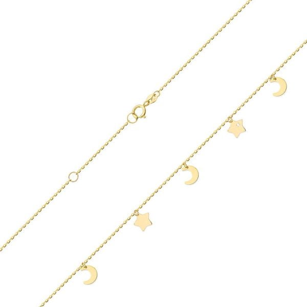 Collana in Oro Charm Pendenti con Diamanti