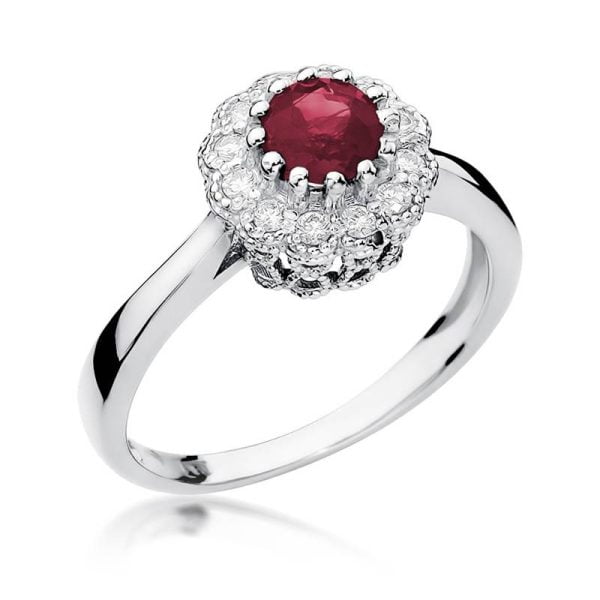 Breeze Gold Ring with Ruby and Diamonds