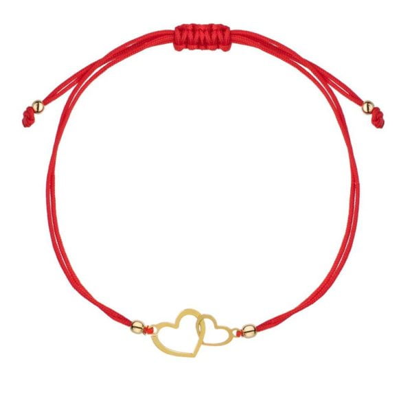 Bracciale Cotton con Cuori Rosso