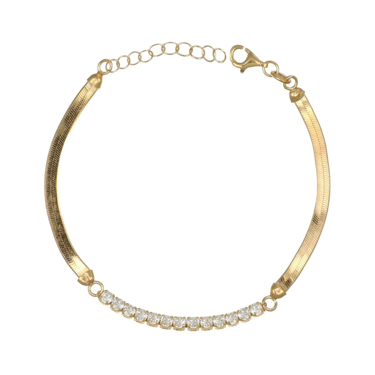 Bracciale Snake con Zirconi Bianchi