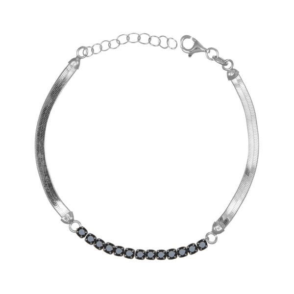 Bracciale Snake con Zirconi Neri